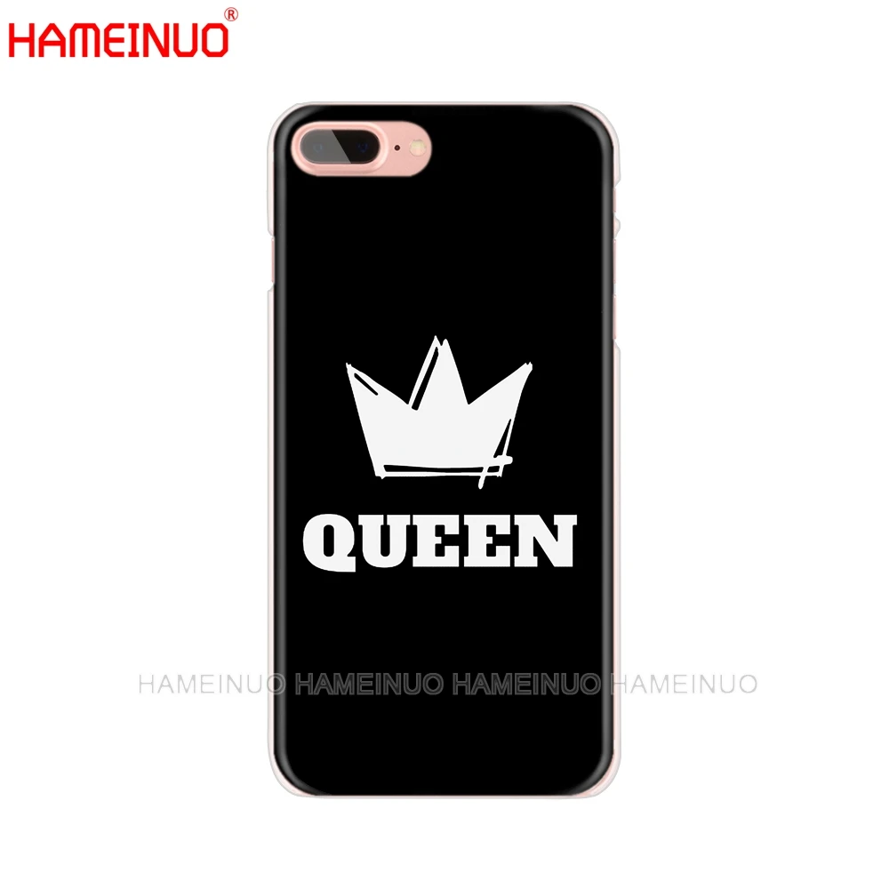HAMEINUO король королева пара чехол для сотового телефона iphone X 8 7 6 4 блестящий 5 5c 6s plus
