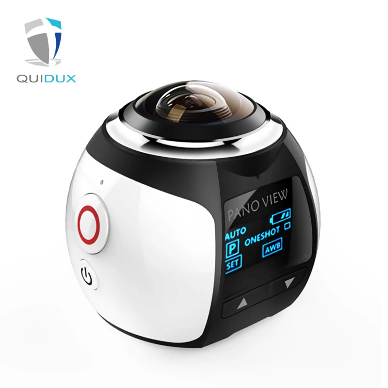 QUIDUX Новый Мини V1 360 Панорамная Камера VR Виртуальная Реальность спорт Камеры 4 К 16MP