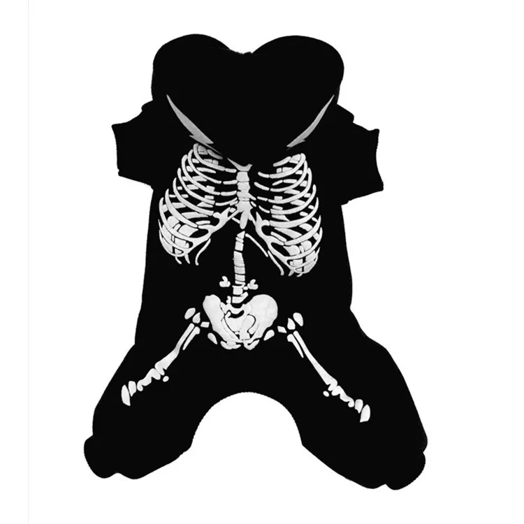 New pet noctilucan skulls autumn and winter clothing Pet dog cat clothes hoodie Dog Christmas Halloween dinosaur change suit | Дом и сад