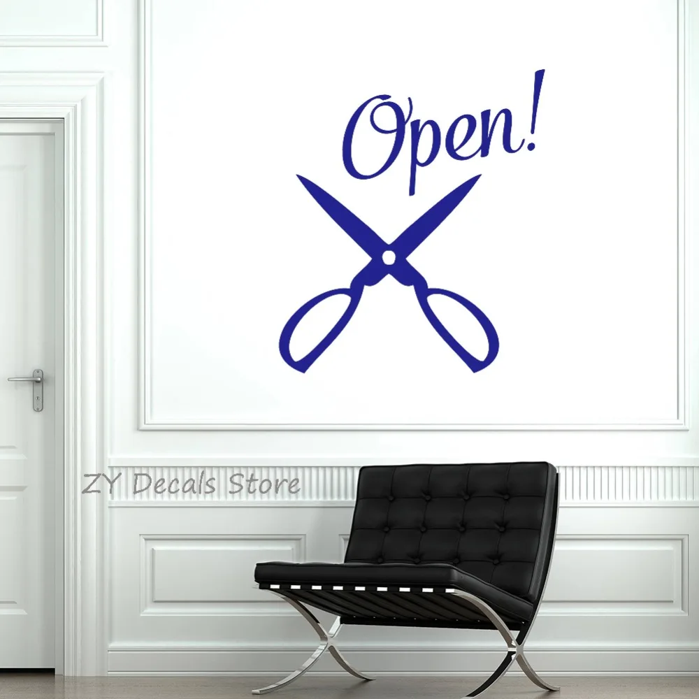 Открытая наклейка для парикмахерской виниловая настенная с логотипом на окно