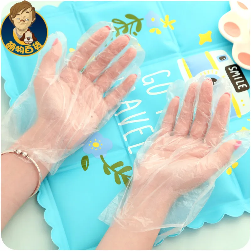 Толстые прозрачные однократные перчатки для здоровья из пищевой тонкой пленки