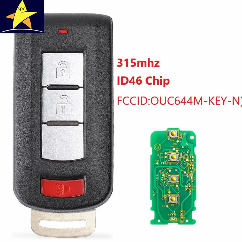 

SPC 2 + 1 botones 315 Mhz remoto llave de coche para MitsubishiMirage Outlander 2013, 2014, 2015, 2016 FCC ID OUC644M-KEY-N