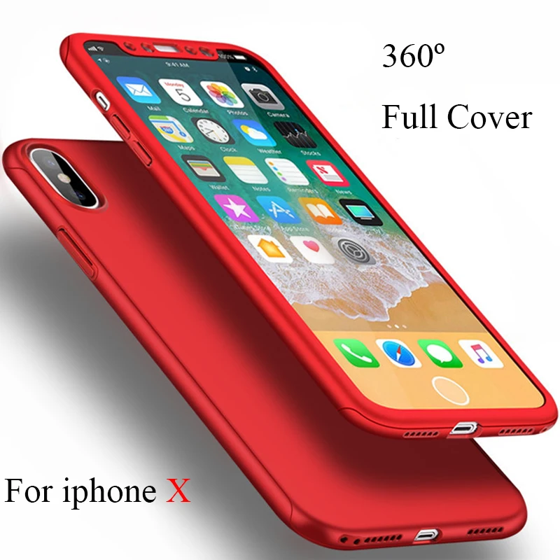 Полностью Защищенный чехол с разрешением 360 градусов для телефона iphone X роскошная