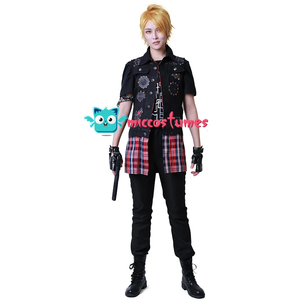 Final Fantasy XV Prompto Argentum Косплей Костюм Аниме Мужская одежда куртка жилет