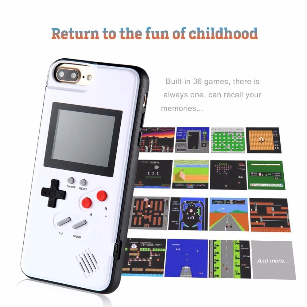 Ретро дисплей игровой телефон чехол для iPhone 6 7 8 плюс ТПУ Рамка gameboy coque X Xs Max Xr Funda