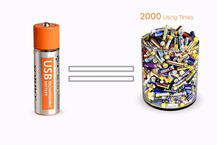 Sorbo USB аккумуляторная батарея AA 1,5 V 1200mAh быстрая зарядка AA литиевая батарея качественные батареи Bateria литий-ионная батарея 8 шт