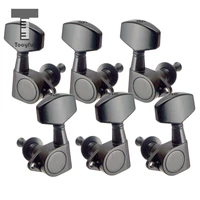 tooyful 6 pieces 3r 3l iron closed tuning pegs machine heads tuners for electricacoustic guitar accessory black