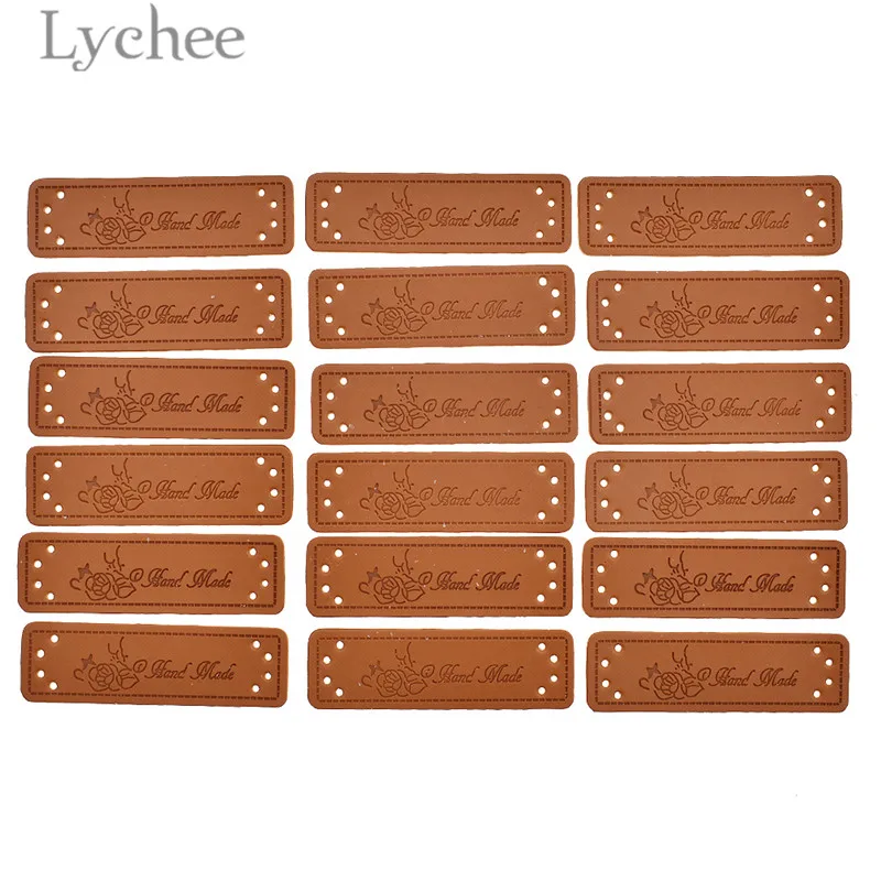Lychee Life 50 шт. бирки ручной работы из искусственной кожи птица швейная машина тисненая этикетка DIY этикетки типа «флажок» для швейных аксессуаров одежды - Цвет: 5
