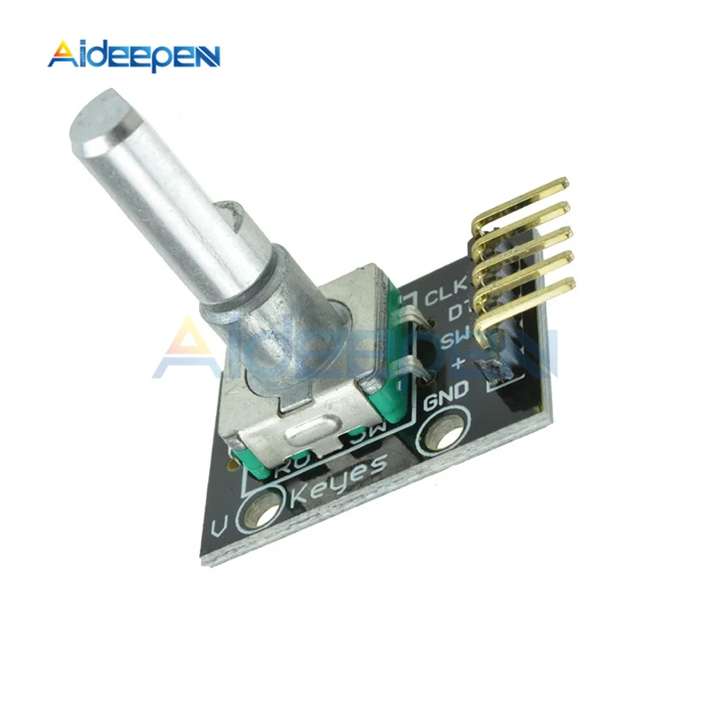 1Pcs DC 5 В KY-040 360 градусов Поворотный модуль кодировщика для Arduino Кирпич Датчик переключатель макетная плата KY-040 с контактами черный - Цвет: 1Pcs