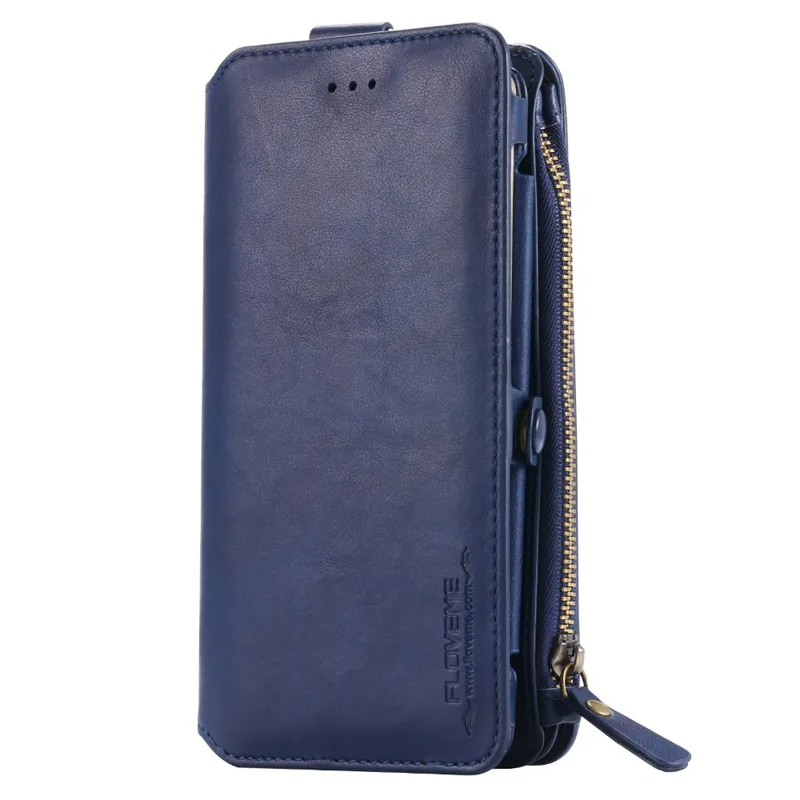 Blue Кошелек подвесной поясной чехол для телефона для samsung S7 S6 Edge Plus Note 5 7 4 3 coque Роскошный кожаный чехол Fundas чехол аксессуары сумки - Цвет: Blue