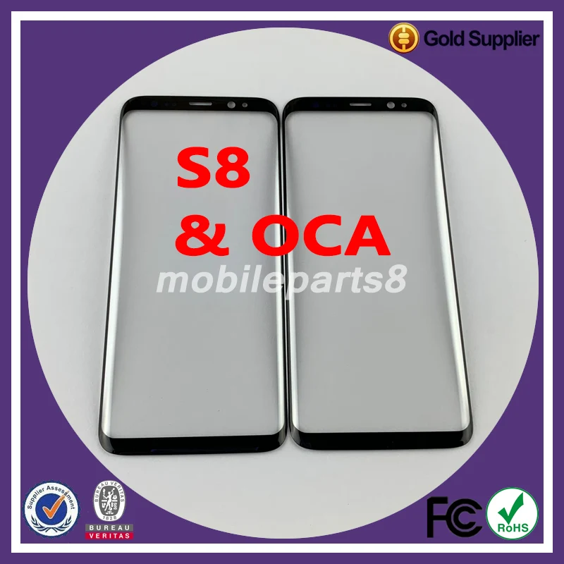 10 шт./лот внешнее стекло с oca для samsung S8 note9 note8 S9 S10 S10+ Переднее стекло с oca замена OEM Качество