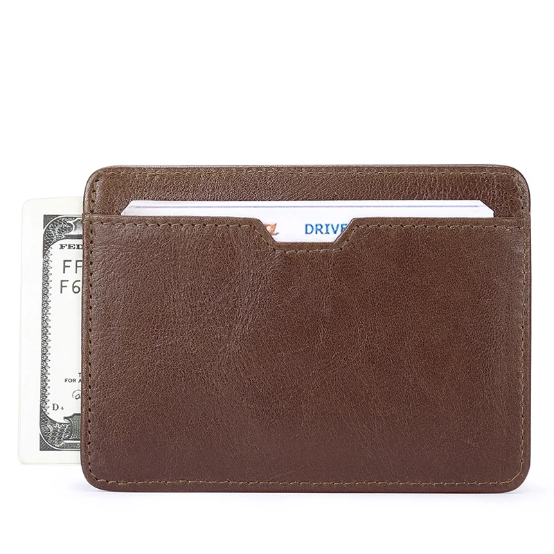 Falan Mule RFID Кожаный Бумажник анти супер тонкие карты Чехол верхний слой яловая