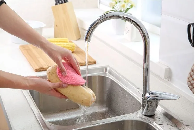 Абрикос 1 шт. Кухня инструмент для очистки чаша Кисть Силиконовая миска из