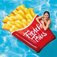 175cm giant french fries inflatable pool float newest lie on adult swimming ring sea party water toys lounger air mattress