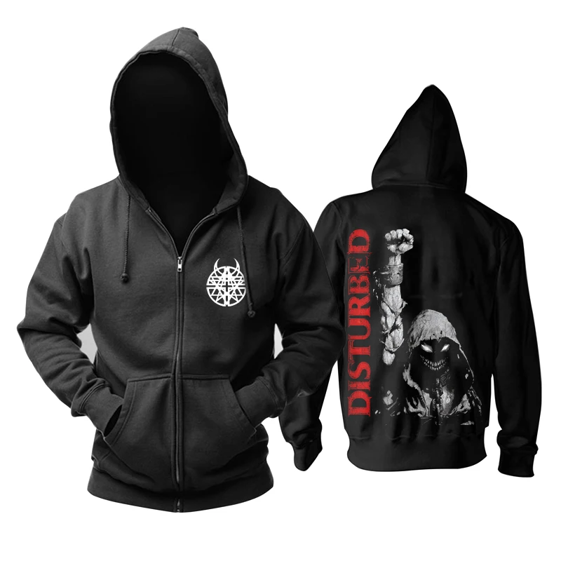 

Harajuku Disturbed Rap Cotton Rock Zipper Hoodie Shell Jacket Punk Heavy Dark Metal Sweatshirt Sudadera Demon Hunter