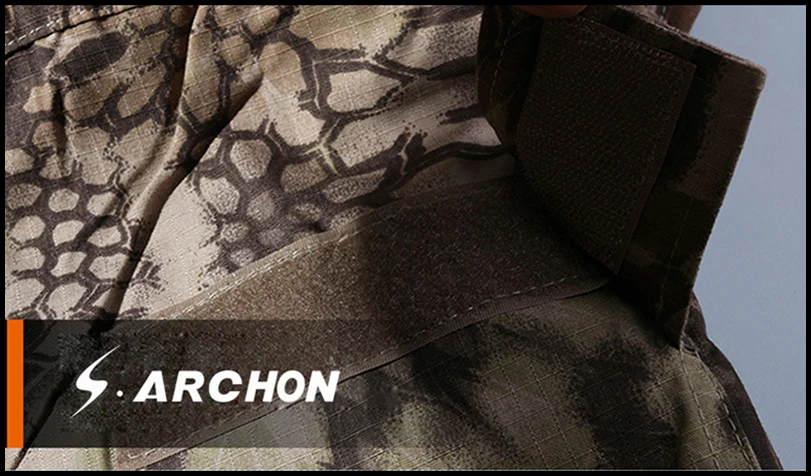 S. ARCHON US военные камуфляжные мужские хлопковые брюки с эластичным поясом, мульти карманные армейские тактические штаны, форменные брюки с наколенниками