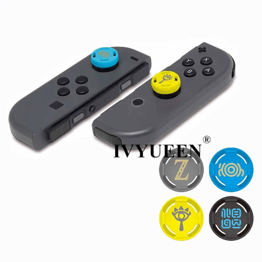 IVYUEEN 2 шт. аналоговые ручки для большого пальца колпачки для shand Switch Lite NS JoyCon ручка контроллера кожи для Joycons крышка джойстика