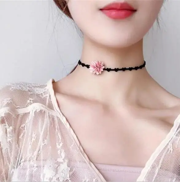 XL 0611 Корейская версия простой личности дикие цветы короткая цепочка для ключицы