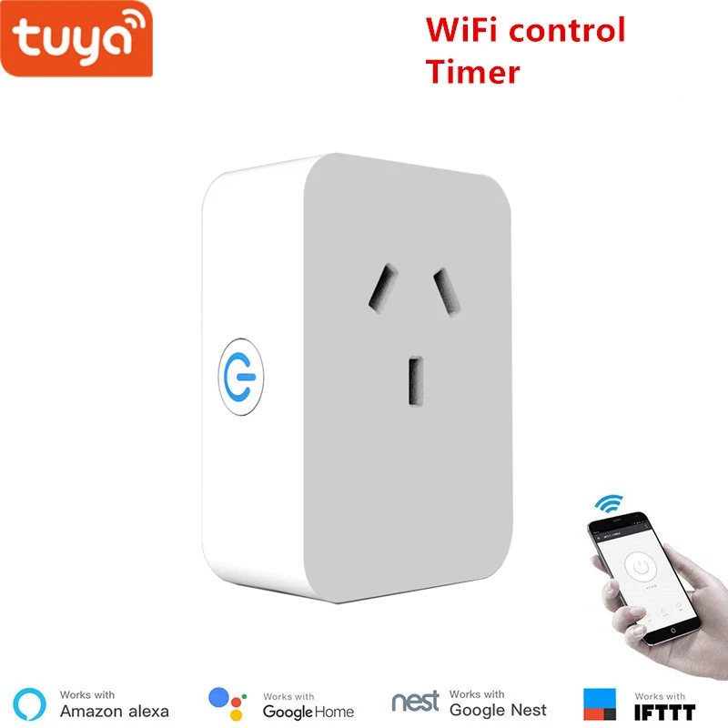 AU Tuya EU Wi-Fi розетка беспроводной штекер умный дом переключатель совместим с Google home, и Alexa Голосовое управление - Комплект: AU