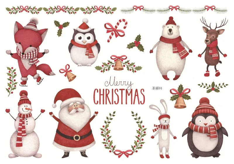 1 шт. рождественские лося/Снеговик/Санта Клаус неограненные декоративные