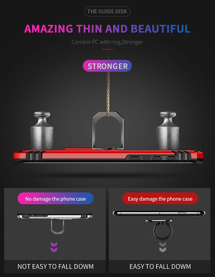 Противоскользящий защитный кронштейн амортизирующий ТПУ + ПК вращающийся на 360 °