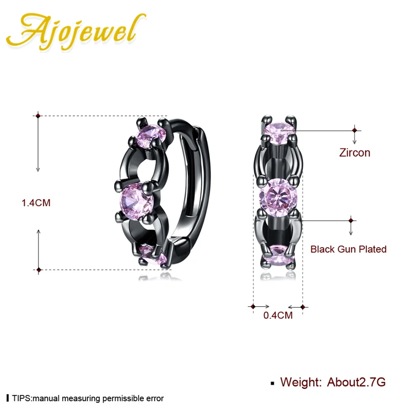 Ajojewel брендовые винтажные пистолетные черные Позолоченные зеленые/синие циркониевые серьги с камнями для женщин
