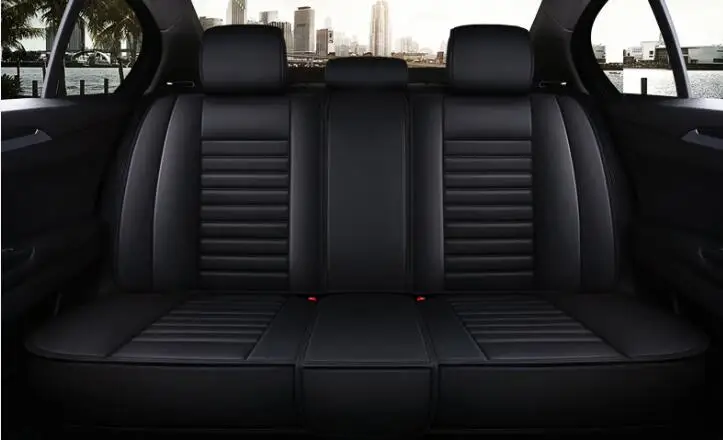 Black rear Абсолютно новые чехлы для сидений автомобиля из искусственной кожи, модные Универсальные чехлы для сидений, не скользящие чехлы для сидений автомобиля - Название цвета: Black rear