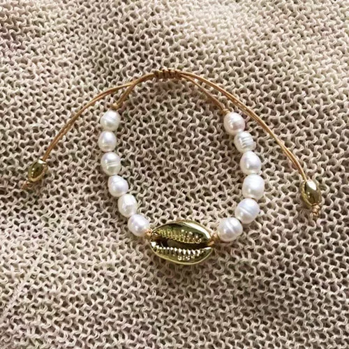 Boho puka shell веревка для браслетов, обработанная воском браслет дружбы рождественские подарки для женщин тибетские ювелирные изделия из натурального золота - Окраска металла: 26