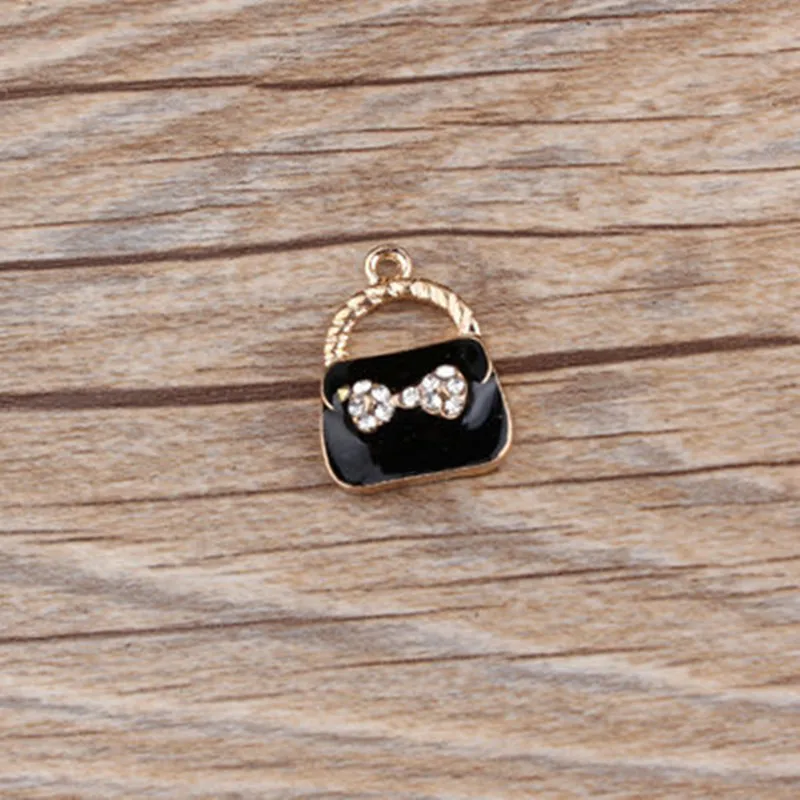 5pcs bowknot Bag 17*23mm Enamel Charms for Jewelry Makings Alloy Drop Oil Pendants Handmade DIY Bracelet Esmaltes | Украшения и