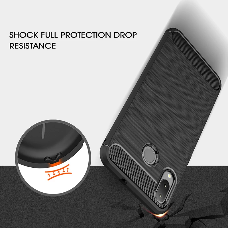 For ASUS Zenfone Max Pro M2 ZB631KL Case Soft Silicone Brushed Carbon Fiber ZB633KL Armor Phone Cover |