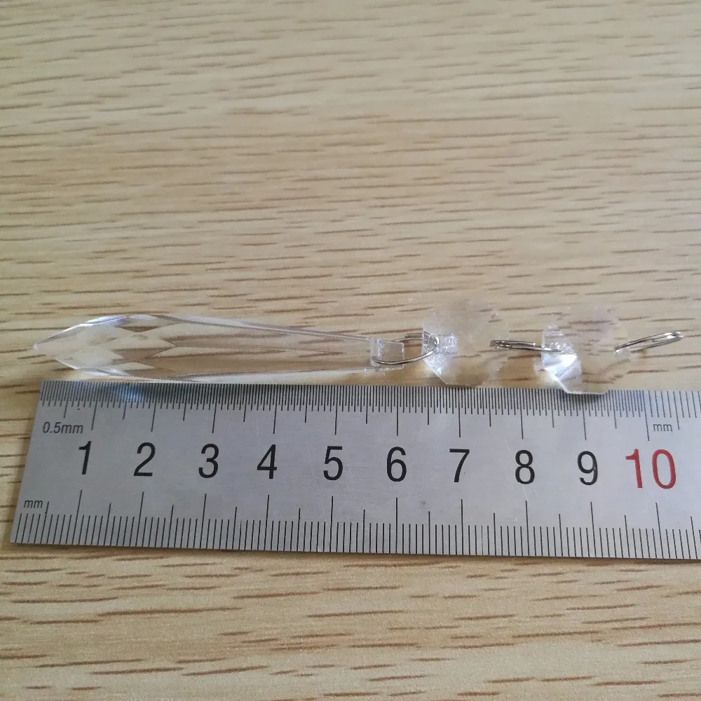 Прозрачная Хрустальная подвеска для люстры в виде сосулек 63 мм 60 шт. + 2