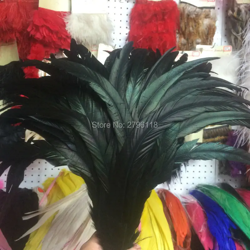 Дешево! 50 шт. чёрные петушиные перья Цыпленок 14-16 дюймов/35-40 см | Дом и сад