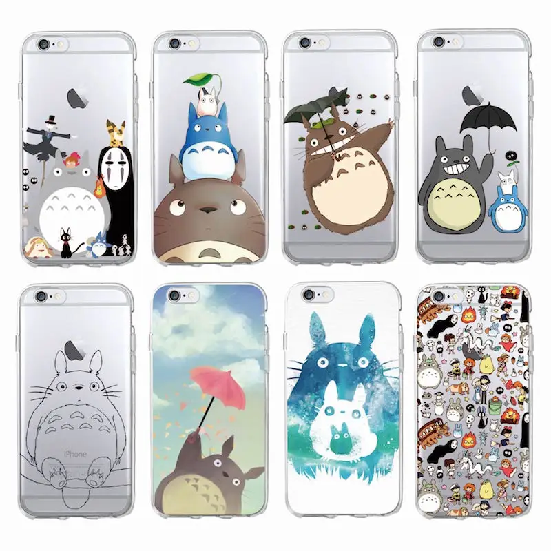 

Cute Totoro Spirited Away Ghibli Miyazaki Anime Kaonashi Soft Clear Phone Case For iPhone 11 Pro 7 7Plus 6 6S 8 8Plus X XS Max