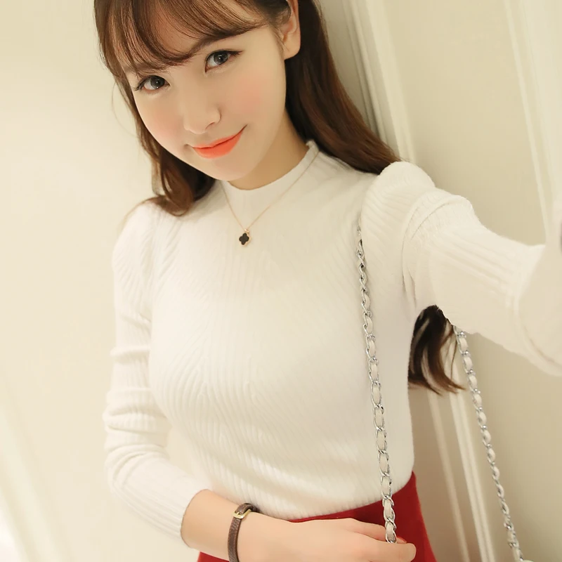 New 2018 autumn winter women's pullover slim fit sweater women fashion basic sweaters free shipping | Женская одежда