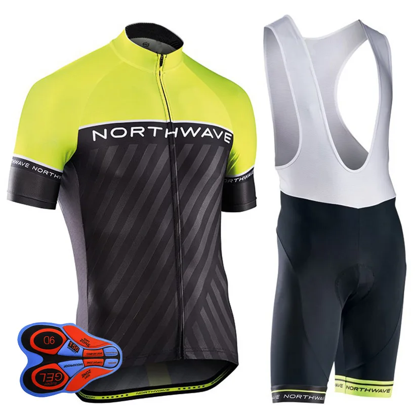 Cycling Set Northwave Велоспорт Джерси 9D силиконовый слюнявчик набор MTB Одежда для велопрогулок, дышащая велокостюм из флиса Мужские Короткие Майо Culotte спортивный костюм - Цвет: Cycling Set