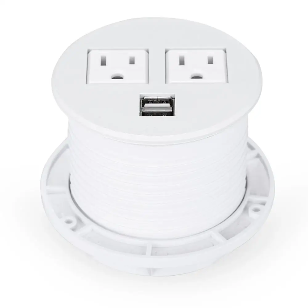 Втулка сетевая настольная с 2 розетками и двумя USB портами| |