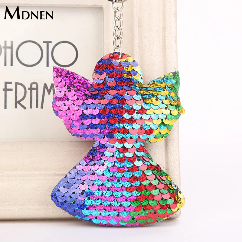 MDNEN милый женский Ангел птица Человек блёстки брелок блестки Блестящий помпон