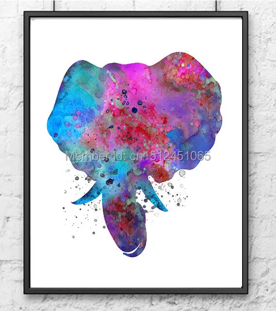 Abstract Elephant Horse Eagle watercolor Art Print kids wall decor Home Decor Wall Picture Printed Painting On Canvas art | Дом и сад
