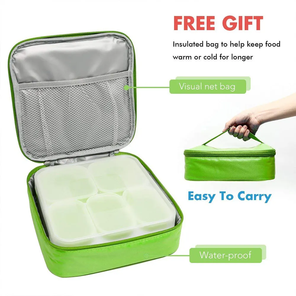 Ланч-бокс контейнер для еды ящик хранения Bento Microwavable герметичный 5 отдельно отсек