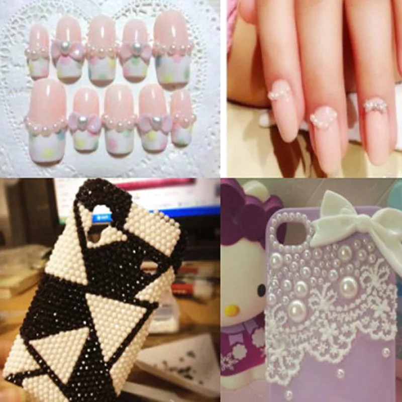 500pcs/bagnatural пресноводный жемчуг Половина ювелирные изделия имитация жемчуга 4 мм