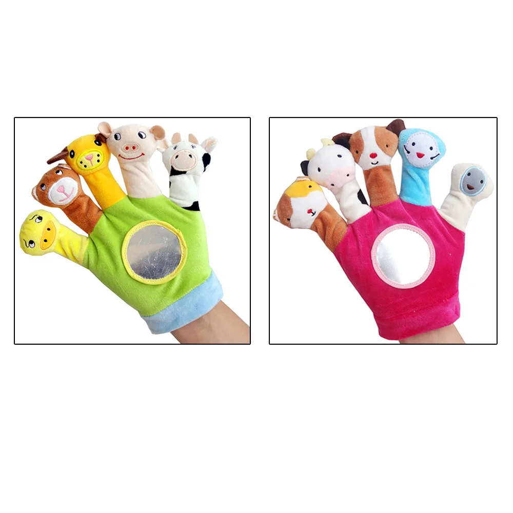 Плюшевая перчатка марионетка с изображениями животных из мультфильмов игрушки