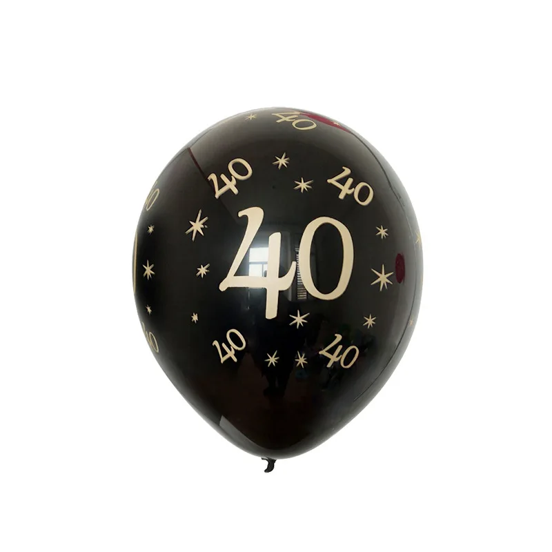 40th black День рождения воздушные шары 5 шт. надувные шары с конфетти 12 дюймов латексные шары Globos 18 21 30 40 50 60 Юбилей воздушные шары на день - Цвет: 40th black