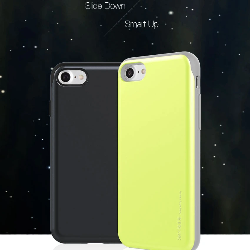 Оригинальный гибридный Чехол Goospery Candy Sky Slide Armor для iPhone X 8 7 6 6s Plus держатель карт