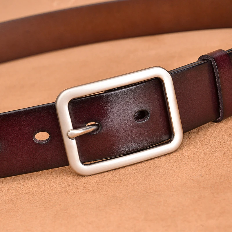 

New 2019 100% genuine leather Wide belts for women Female Waistband Pin Buckles Fancy Vintage for Jeans Ceinture Femme