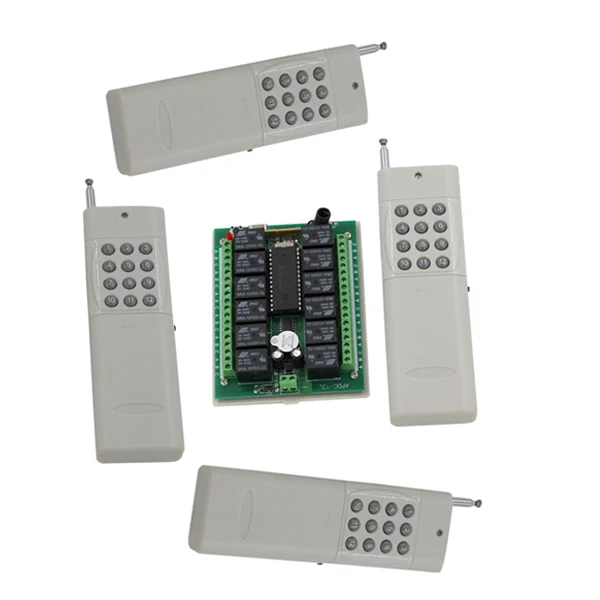 

Беспроводная радиочастотная система дистанционного управления на большие расстояния, 24 В постоянного тока, 12 каналов, 1 приемник + 4 передат...