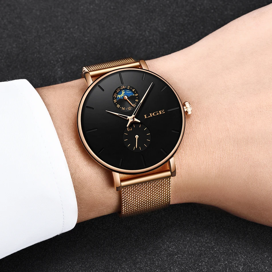 LIGE Fashion Casual Mens Watches Waterproof Analogue Sports Fashion Casual Mens Watches Waterproof Analogue Sports Wristwatches
