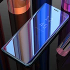 Умный зеркальный флип-чехол для телефона Xiaomi 8 8SE F1 A1 A2 Lite 5X Redmi 6 6X 6A 5 Plus 3 Note 5 5A 4X, прозрачная задняя крышка с окошком