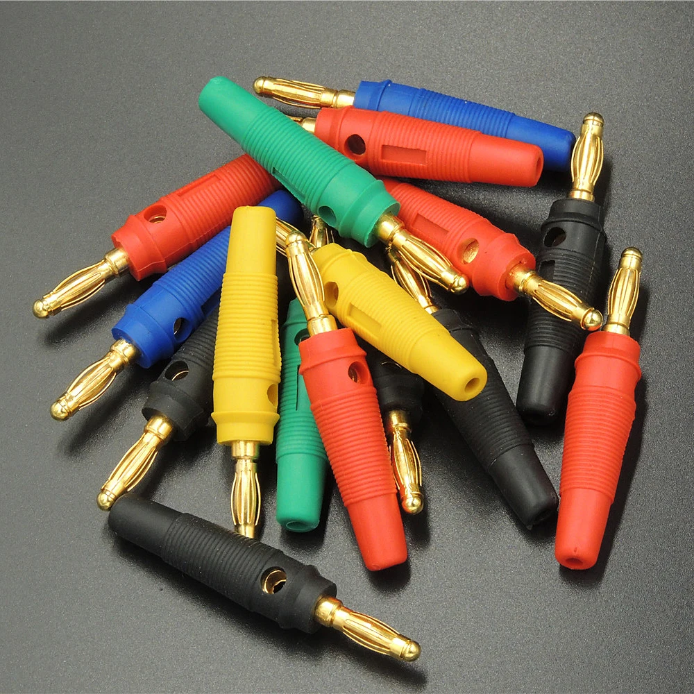 

100 pcs Gold plated 4MM Banana Plug Screw to BINDING POST Test Probes adapter