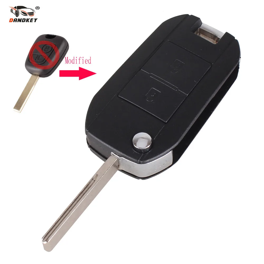 Чехол DANDKEY для ключей Peugeot 307 107 207 407 206 306 2 кнопочный модифицированный откидной