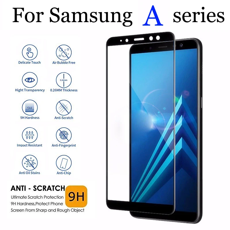 Защитная пленка для экрана samsung Galaxy a7 a8 2018 Samsyng A 7 8 S Plus A750F A730F Vidrio sheet glas пленочная